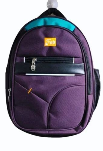 Purple Polyester School Bag