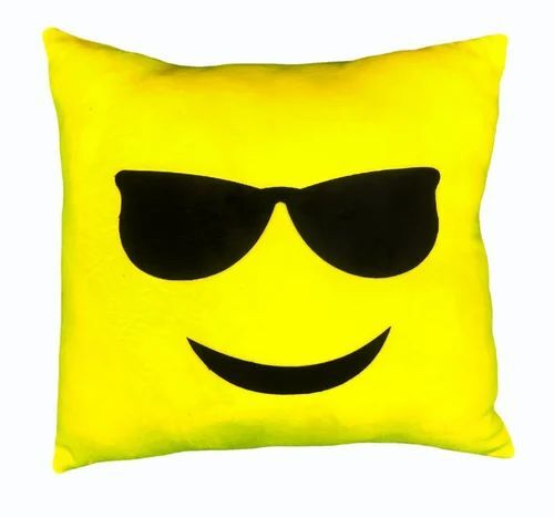 Yellow Square Printed Cushion