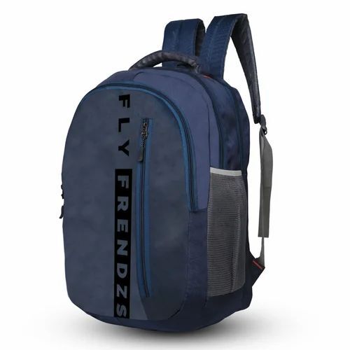 Blue Polyester Laptop Backpack