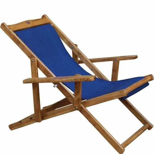Blue Wooden Easy Chair