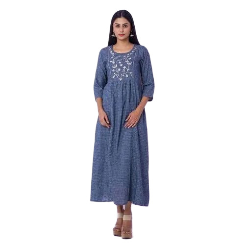 Embroidered Rayon Long Kurti