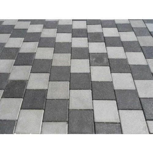 Grey concrete paver block