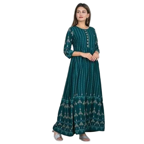 Ladies Printed Rayon Long Kurti
