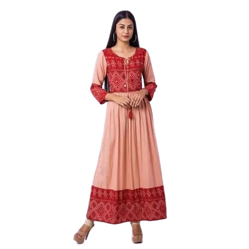 Ladies Round Neck Rayon Kurti