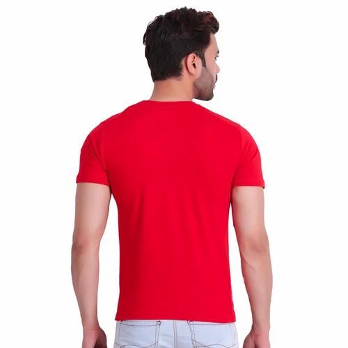 Men Red Half Sleeve T Shirt