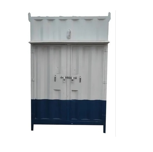White And Blue Mild Steel Portable Toilet