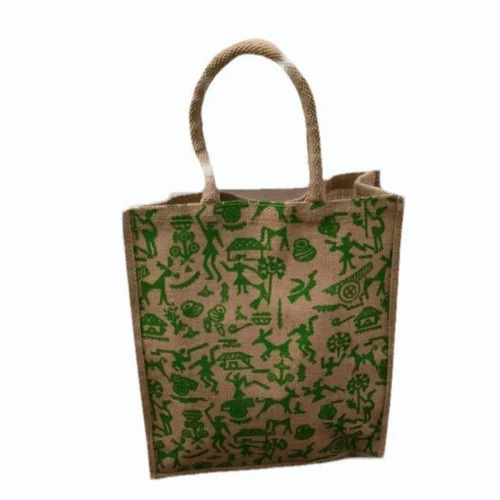 10kg Brown Printed Jute Shopping Bag