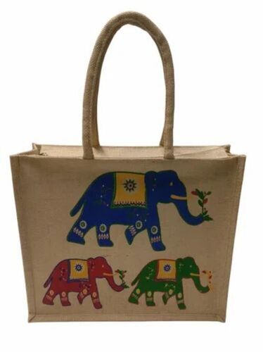 11kg Brown Printed Jute Shopping Bag