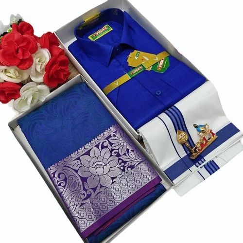 Dhoti Shirt Set Saree Combo