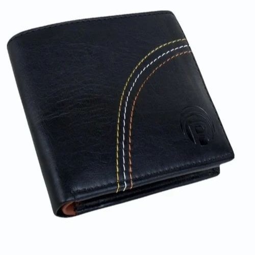 Men Navy Blue Leather Wallet