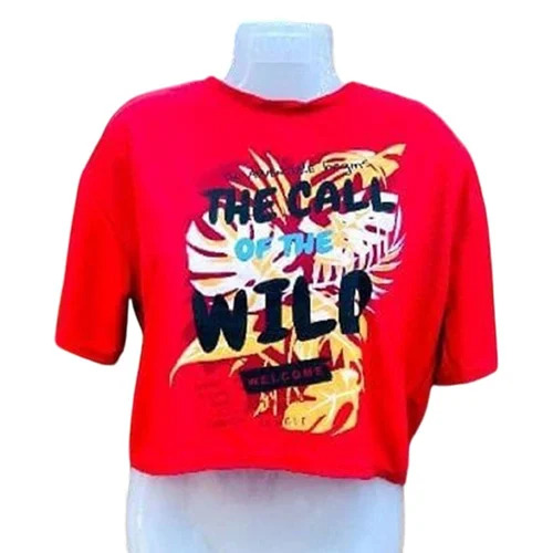 Red Ladies Cotton T Shirt