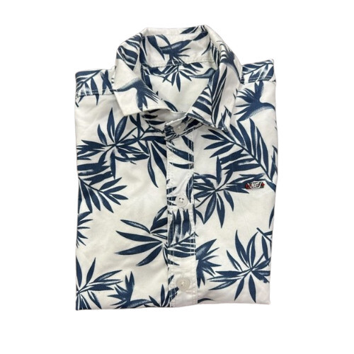 White Mens Printed Cotton Shirt