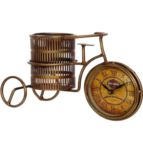 Clock Table Pen Holder