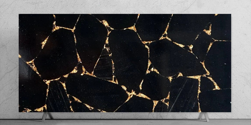 Black Obisidian Stone Slabs