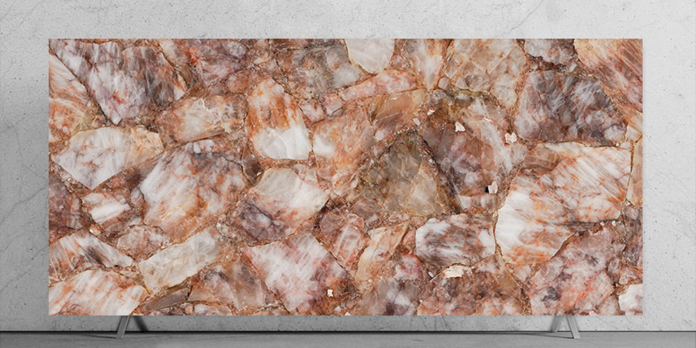 Golden Hemotied Quartz Slab Stones