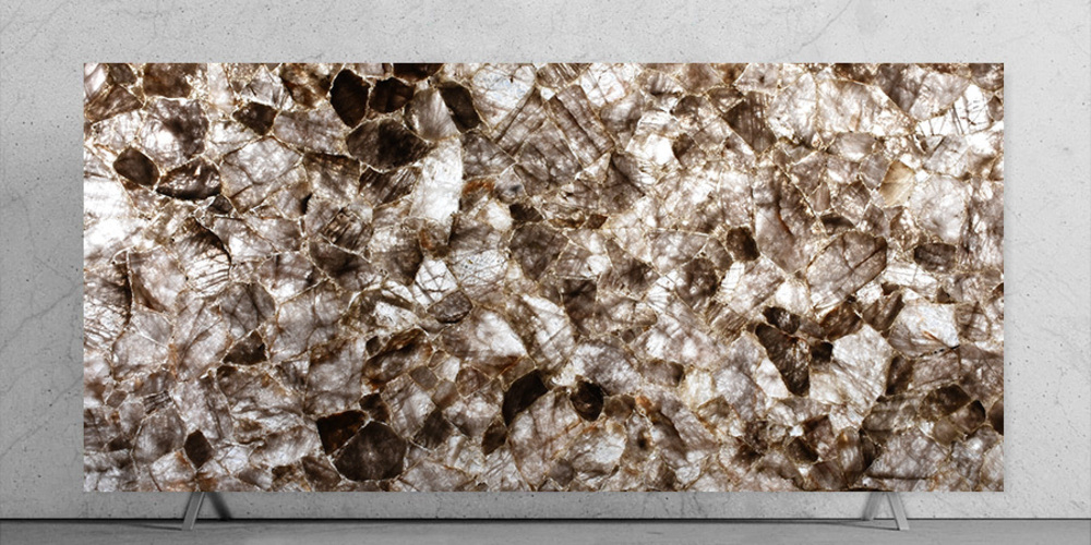 Smokey Quartz Backlit Stone Slab - Stone Type: Natural