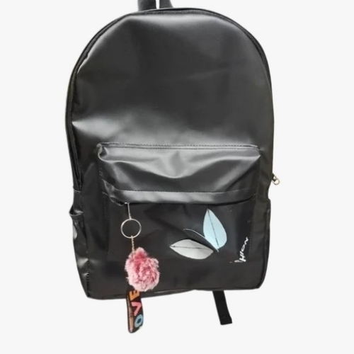 10 L Leather Black School Bag