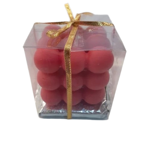 Pink Wax Scented Bubble Candle
