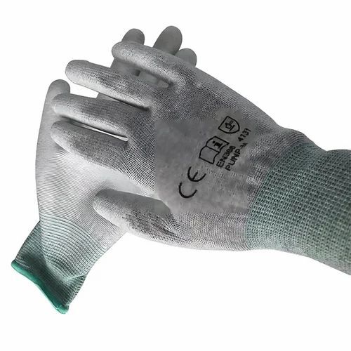 Carbon Knitted PU Palm Coated ESD Gloves