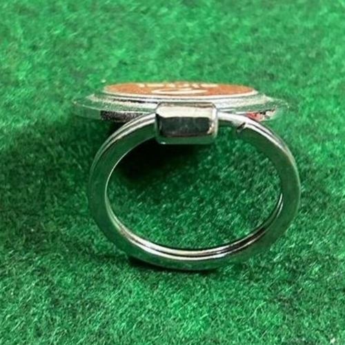 Key Chains Red, Silver Round Promotional Keychain,