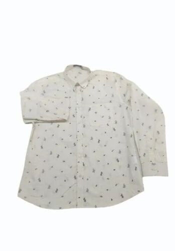 Light Cream Men Printed Cotton Shirts