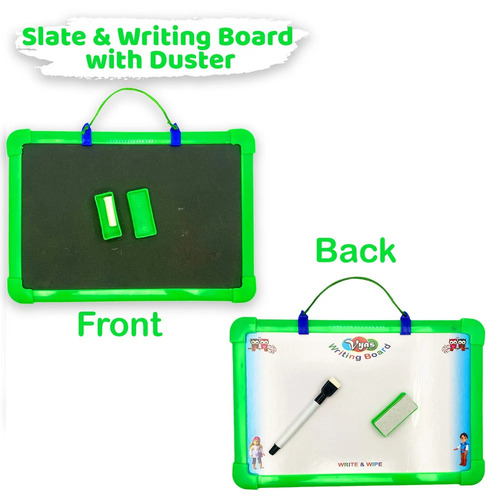 Black and White Slate Set with Marker and Duster 8x12 inches