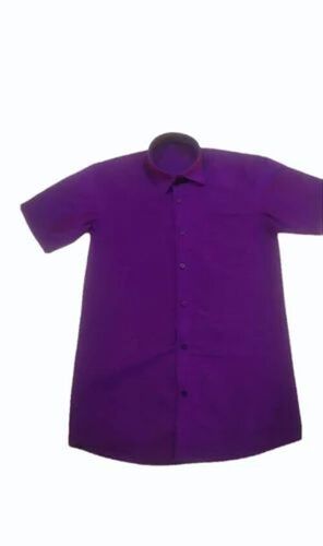 Kids Violet Plain Cotton Shirt