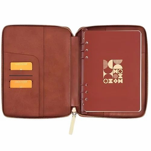 Walnut Brown Leatherette Undated Daily Planner