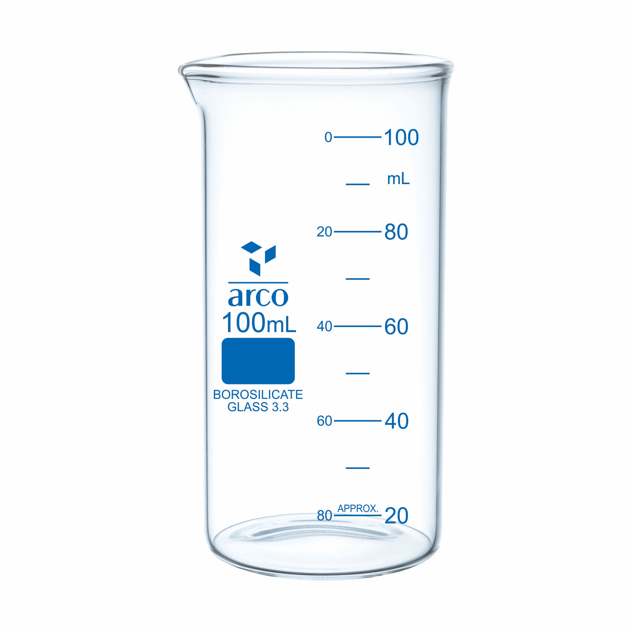 Beakers Tall Form With Spout 100Ml Pack Of 10 - Color: Transparent