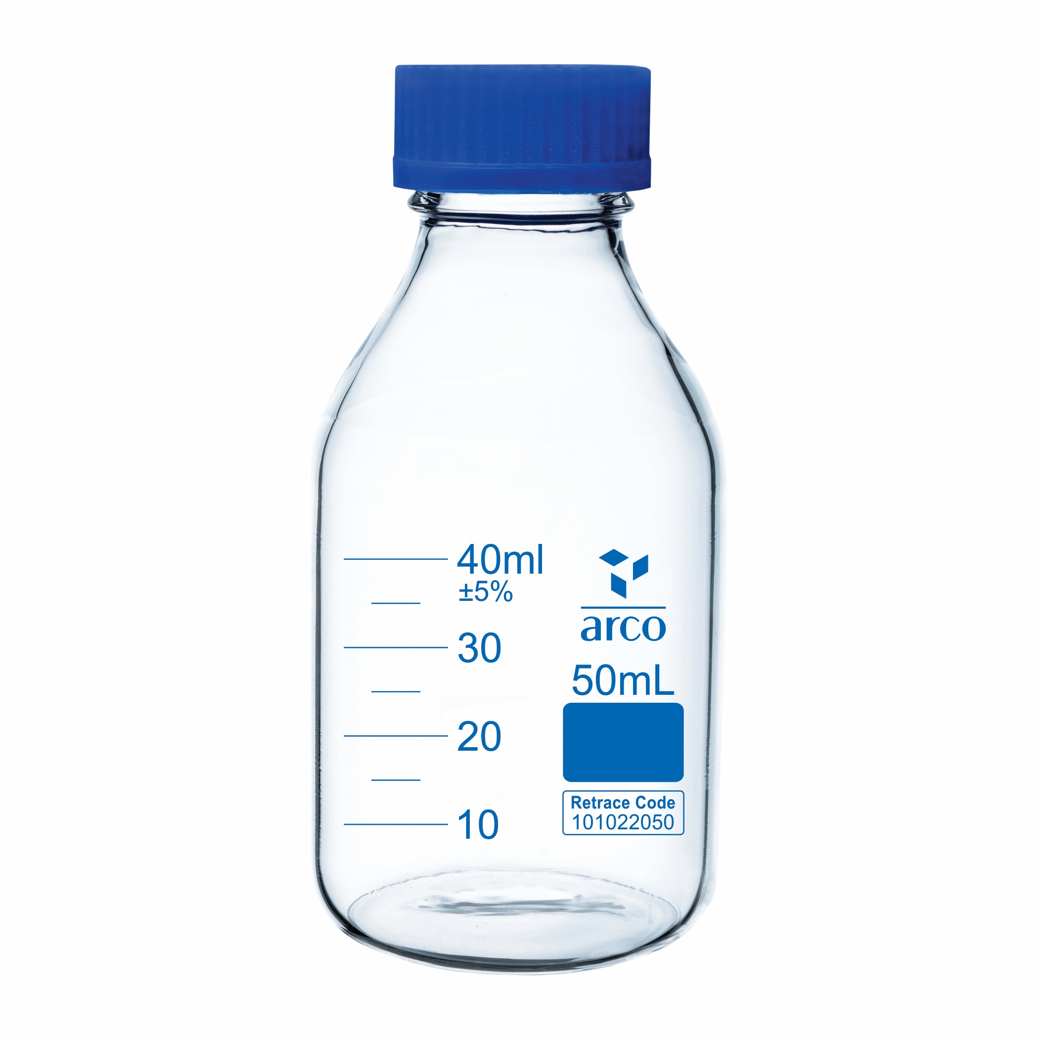 Bottles Reagent With Screw Cap 2061010 A3 50Ml Diameter 46 Mm Height 87 Mm Thread Gl-32 Pack Of 10 - Color: Transparent
