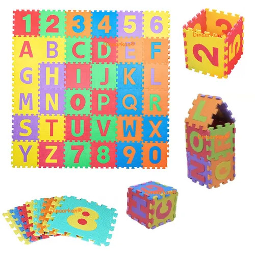 Educational Learning Alphabets and Numbers Interlock Colorful Puzzle Floor Play Mat