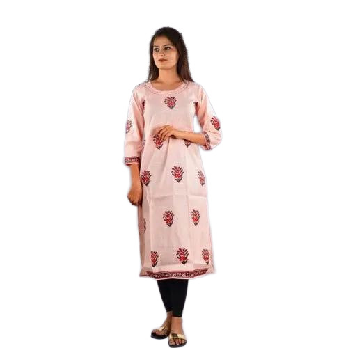 Block Print Rayon Kurti - Design: Standard