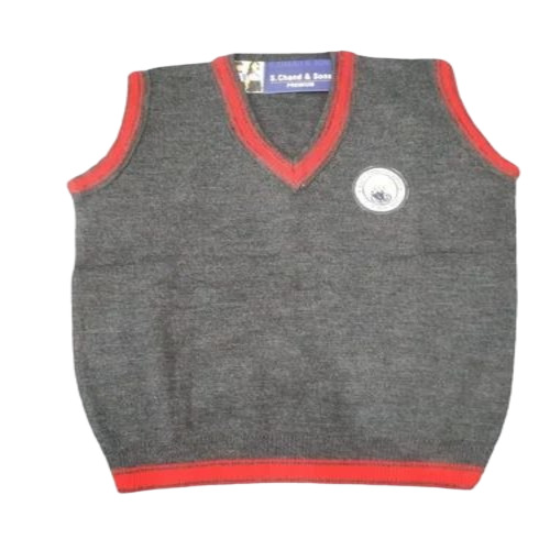 Grey Sleeveless School Sweater