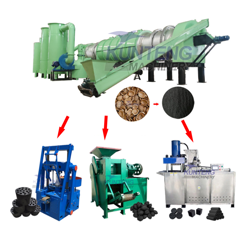Palm Shell Carbonization Furnace Wood Carbonization Forming Line - Capacity: 800-1200 Kg/Hr