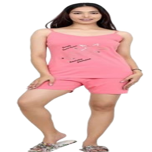 Ladies Cotton Pink Night Suit