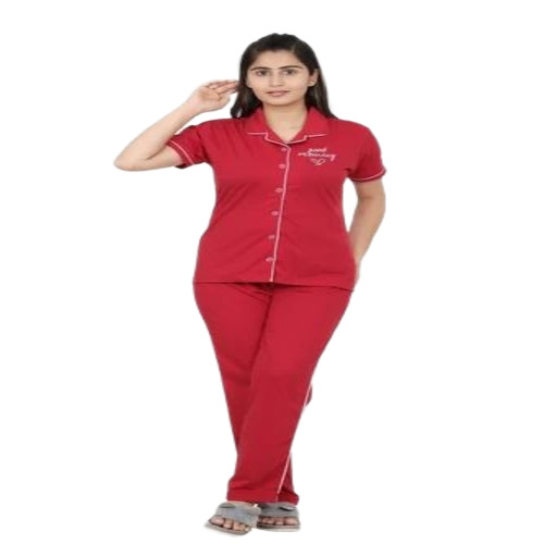 Ladies Cotton Red Night Dress
