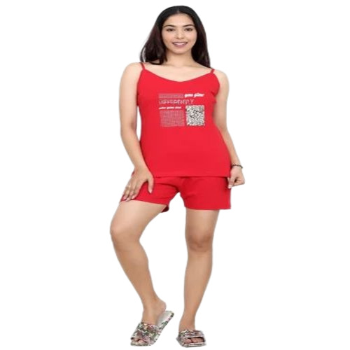 Ladies Red Night Suit Set