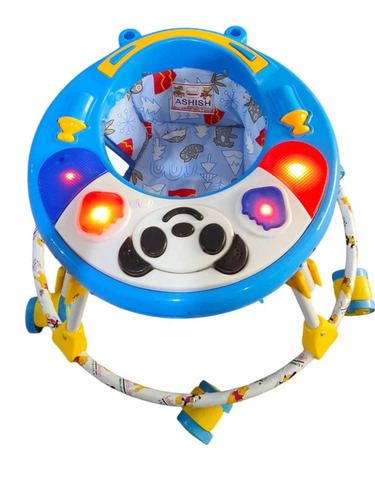 Plastic Cerulean Blue Baby Musical Walker