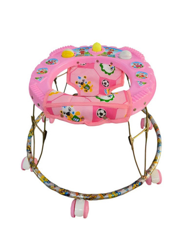 Plastic Light Pink Baby Musical Walker