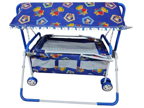 Stainless Steel Blue Folding Baby Cradle