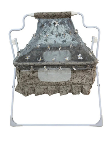 Stainless Steel Brown Folding Baby Cradle