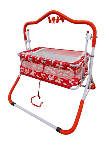 Stainless Steel Red Folding Baby Cradle