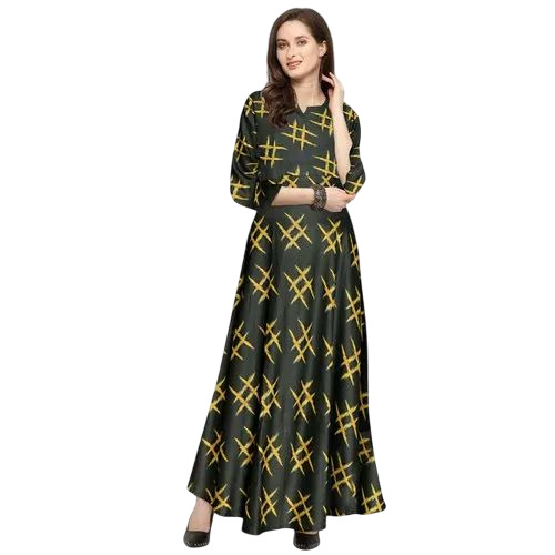 Ladies Printed Long Gown