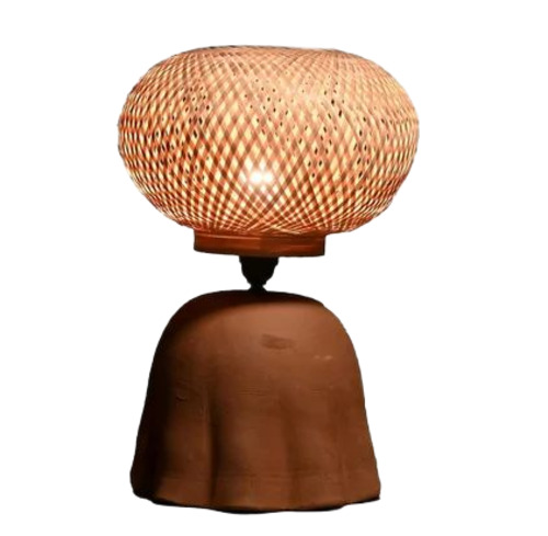 Terracotta Bamboo Table Lamp
