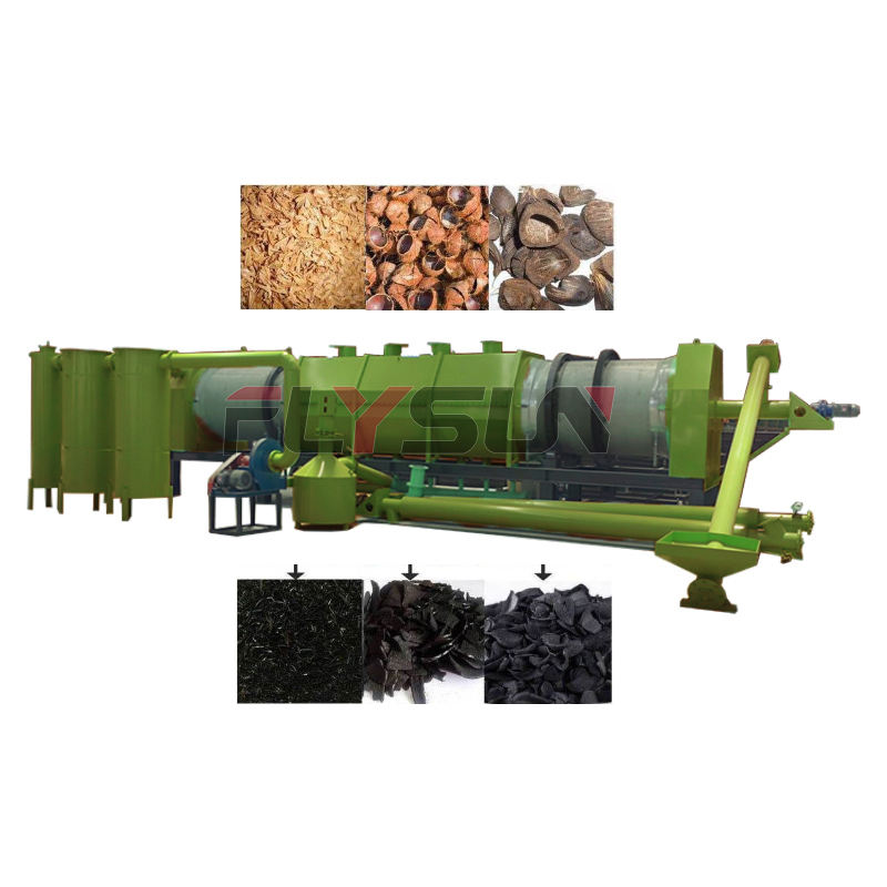 Environmental Biochar Charcoal Making Machine With Motor - Color: Green