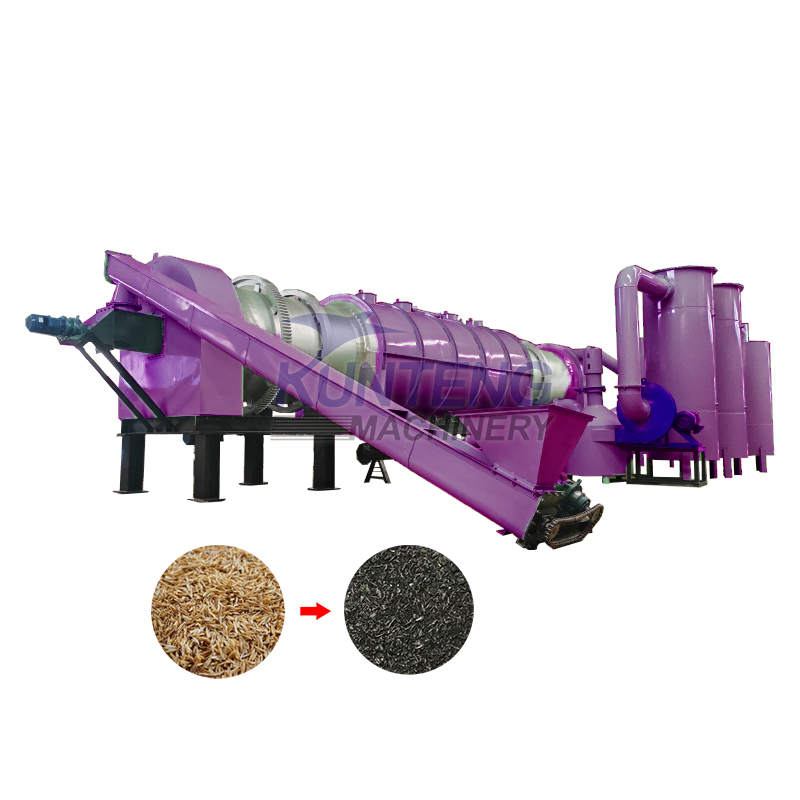 Smokeless Charcoal Carbonization Furnace Biomass Carbonization Machinery - Application: Rice Husks