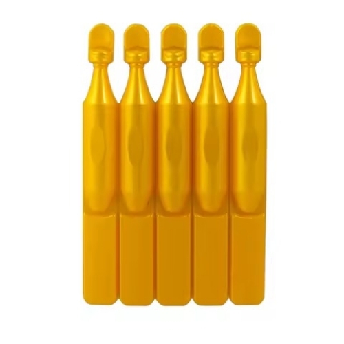 Cosmetic Ampoule Tube - Plastic, Yellow, Round | Cosmetic Grade Hygienic Packaging, Precision Dispensing, Break Resistant