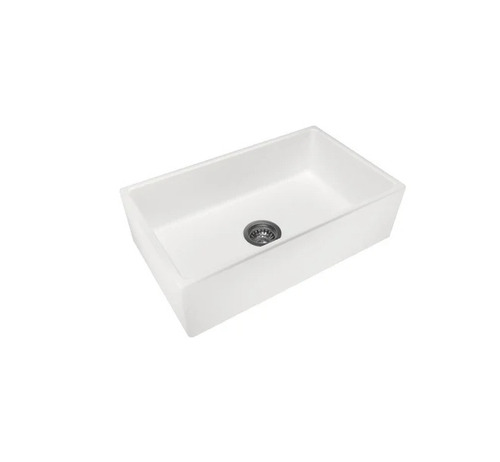 Glossy White Ceramic Kitchen Sink