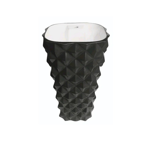 Lomino Black Full Pedestal Ceramic Wash Basin