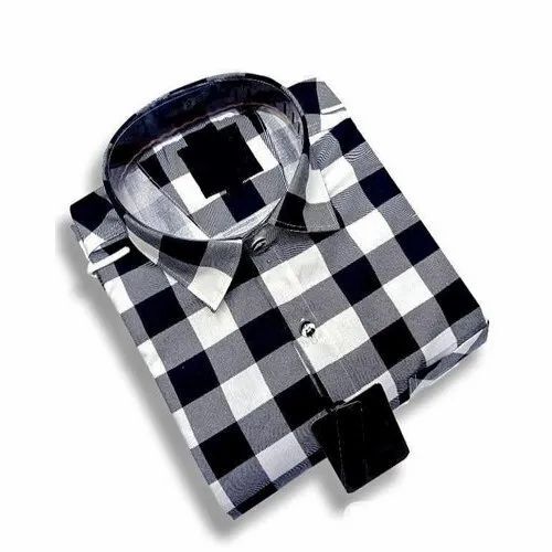 Men Casual Wear Check Cotton Shirt - Age Group: Adults